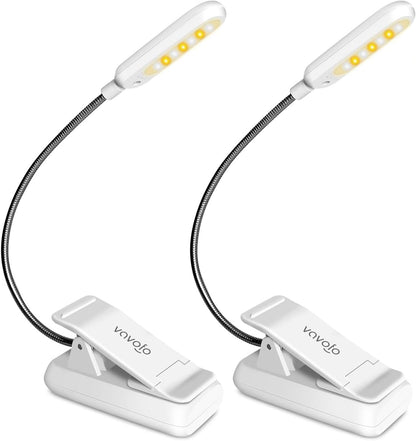 VAVOFO Clip On Book Light for Bed Kids, 7 LED Reading Light with 9-Level Warm Cool White Daylight, Eye Care Lamp with Power Indicator for Bookworms (Blue)