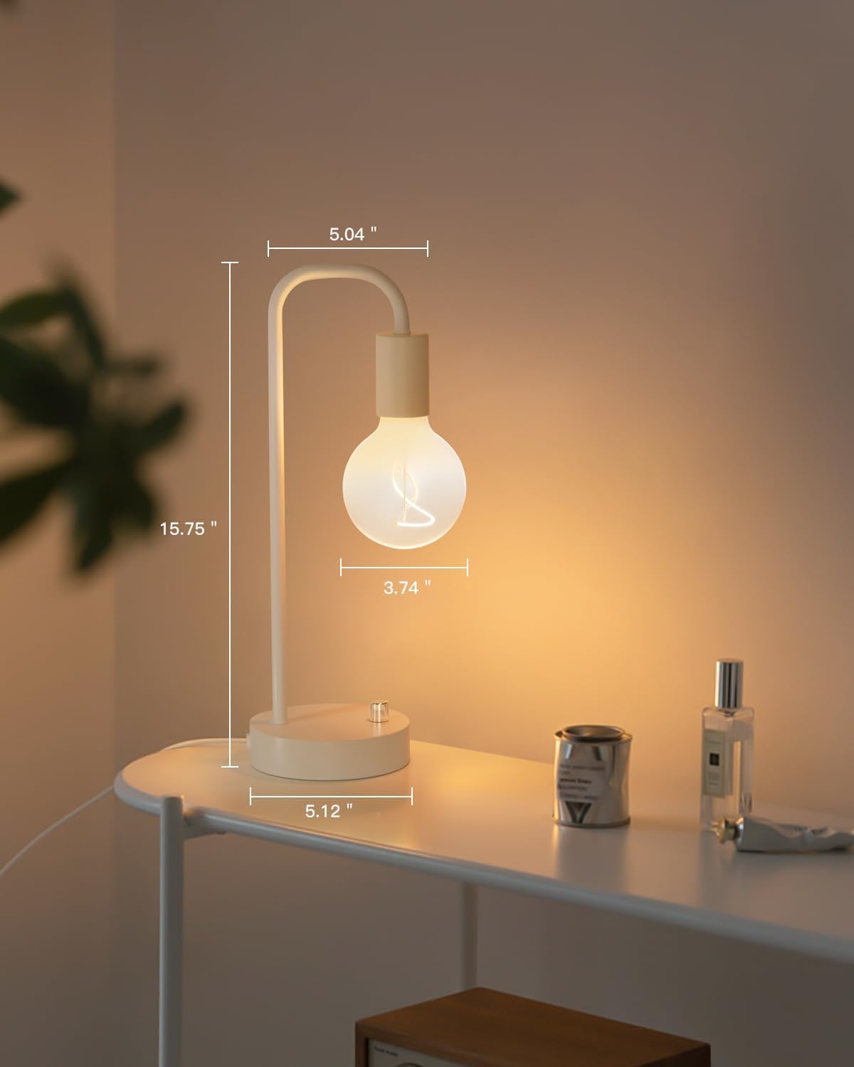 ONEWISH Industrial Table Lamp for Bedroom, Fully Dimmable Modern Bedside Lamps with 2700K Warm Light Bulb for Kids Reading, Minimalist Nightstand Lamps for Living Room, Office (Bulb Included)