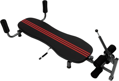 Inline Back Stretch Bench, 330.7lbs Load Full Body Stretching Device Adjustable Lumbar Decompression Table for Lower Back Pain Relief