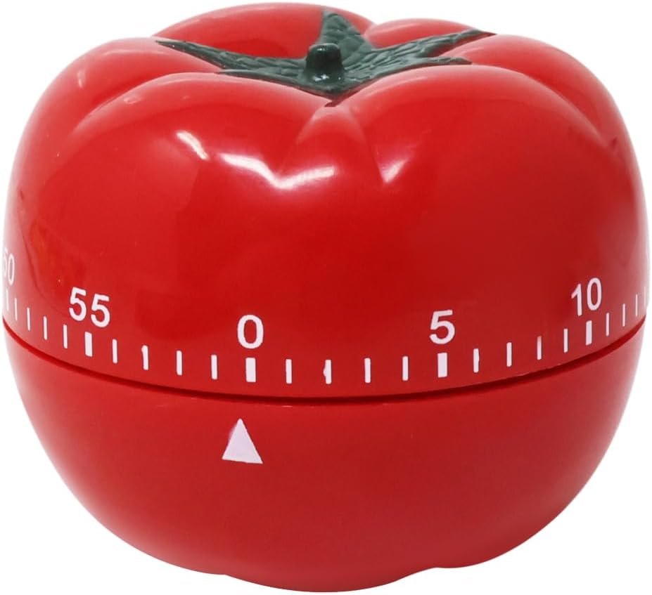 yueton Manual Mechanical Tomato Timer -Ring Alarm Kitchen Timer for Cooking Study Gym Countdown Clock Red