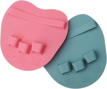 2 Pack Soft Silicone Shower Brush, Body & Face & Short Hair Wash, Bath Exfoliating Skin Massage Scrubber, Dry Skin Brushing Glove Loofah, Fit for Sensitive and All Kinds of Skin (PeonyPink+Green)