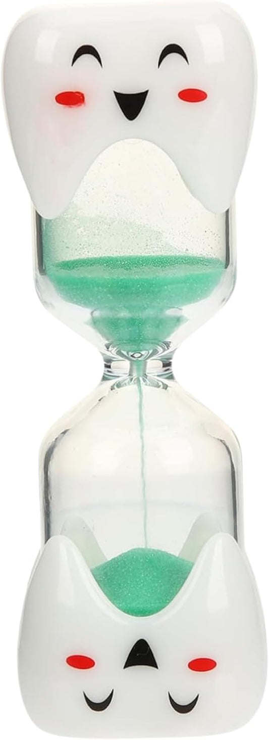 2 Minute Toothbrush Sand Timer for Kids - Set of 2 Small Blue and Pink Smiley Hourglass