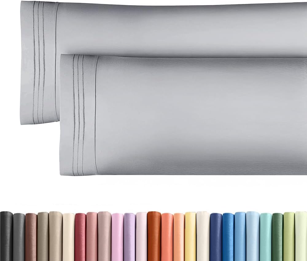 Standard Pillow Cases Set of 10 - Ultra Soft Hotel Quality Pillowcase Covers - Comfy, Cozy & Wrinkle Free - Shrink, Stain and Fade Resistant - Machine Washable Pillow Protectors - 10 Pcs Set - White - Colors A