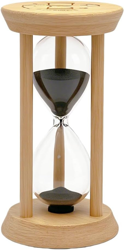Mini Wooden Sand Timers,100% Bamboo Hourglass Sand Timers 1Min Sandglass Timer for Toothbrush Timer Games Classroom Home Office Cooking(Blue+1Min)
