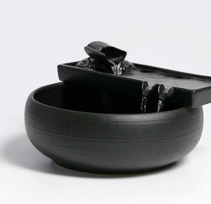Ceramic Tabletop Fountain for Indoor and Outdoor Table Desk Office Patio (Ceramic Fountain)