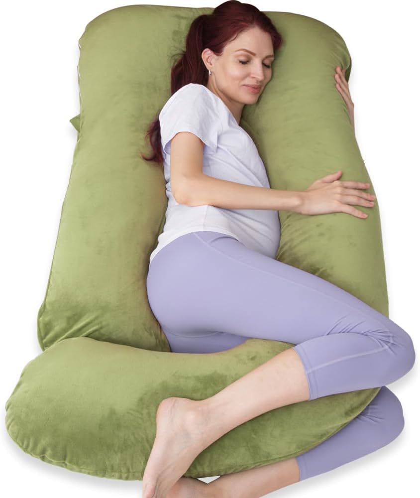 60 Inch Pregnancy Pillow for Sleeping, Extra Large U Shaped Body Pillow, Maternity Pillow for Pregnant Women with Velvet Cover (Dark Grey)