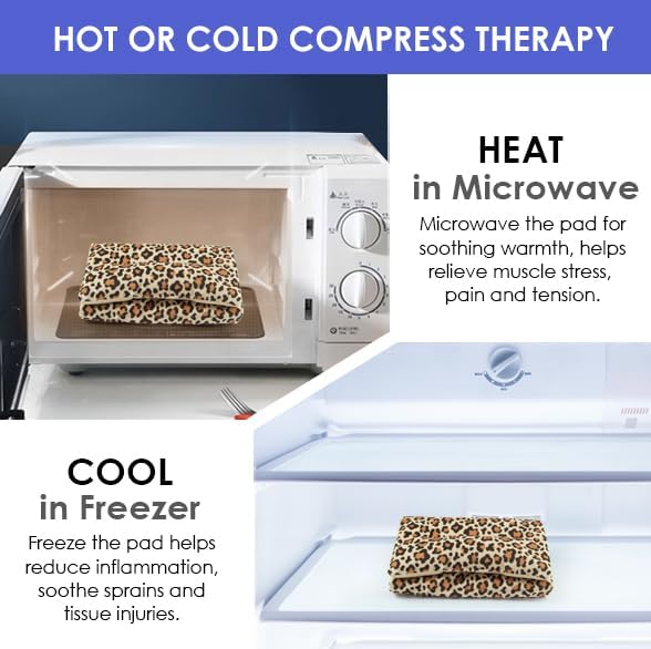 Microwavable Heat Pad for Neck and Shoulders, Weighted Microwave Moist Heating Wrap for Pain Relief Sore Muscle Stress Tension, Heated Wrap with Aromatherapy, Hot & Cold Compress, Grey