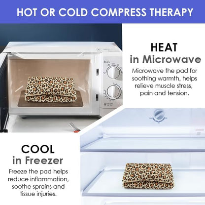 Microwavable Heat Pad for Neck and Shoulders, Weighted Microwave Moist Heating Wrap for Pain Relief Sore Muscle Stress Tension, Heated Wrap with Aromatherapy, Hot & Cold Compress, Grey