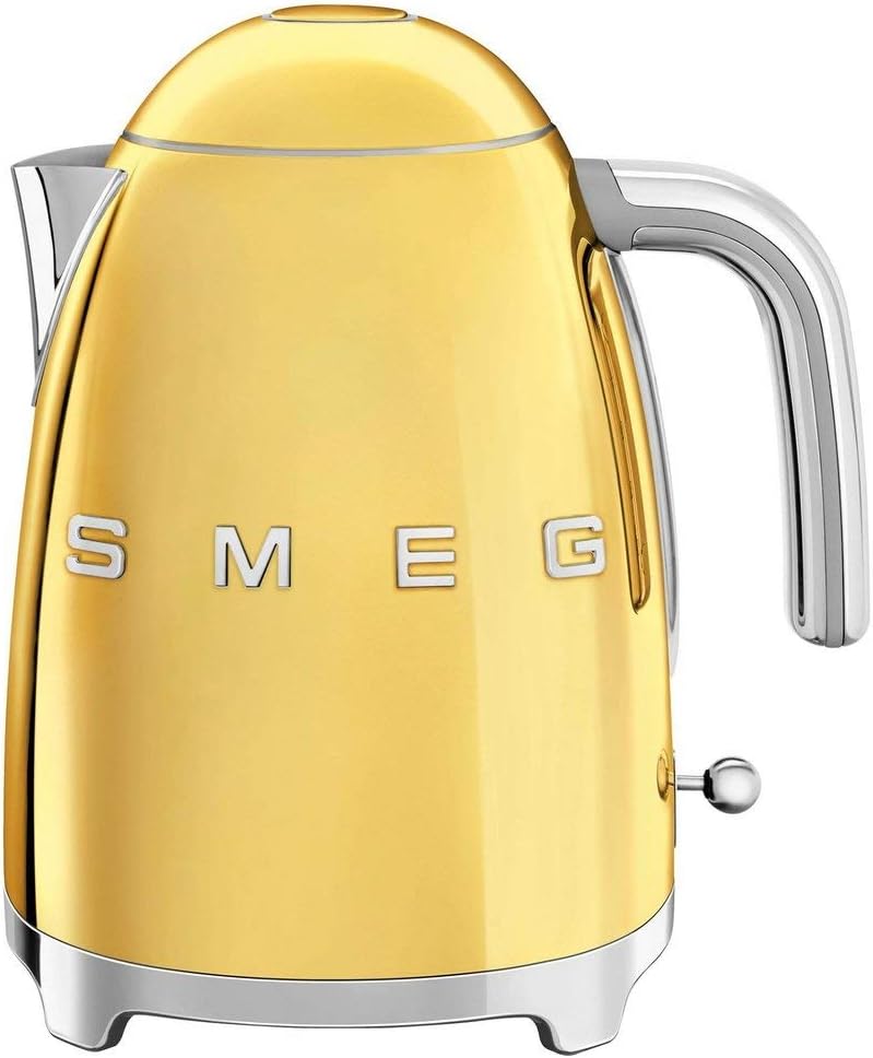 SMEG KLF03 Electric Kettle 1.7L (7 Cup), Retro Hot Water Boiler for Tea & Coffee, Fast Boiling, Auto Shut-Off, Soft Open Lid, 360° Swivel Base Countertop Kettle – Matte Champagne