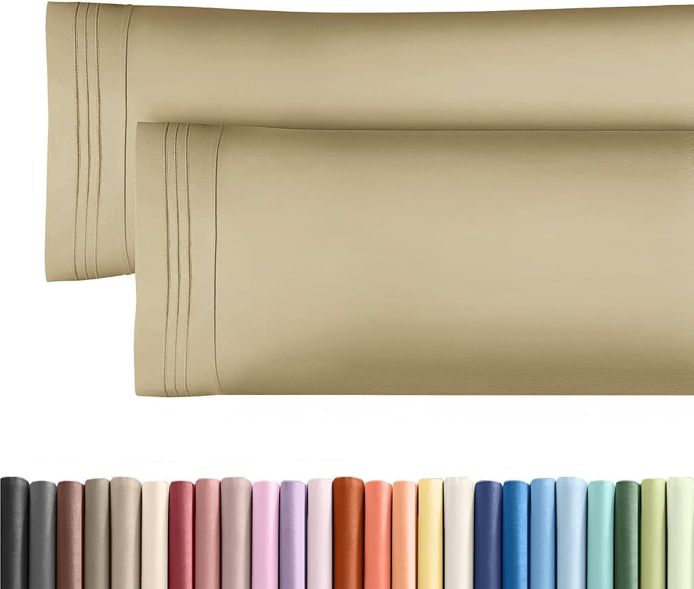 Standard Pillow Cases Set of 10 - Ultra Soft Hotel Quality Pillowcase Covers - Comfy, Cozy & Wrinkle Free - Shrink, Stain and Fade Resistant - Machine Washable Pillow Protectors - 10 Pcs Set - White - Colors A