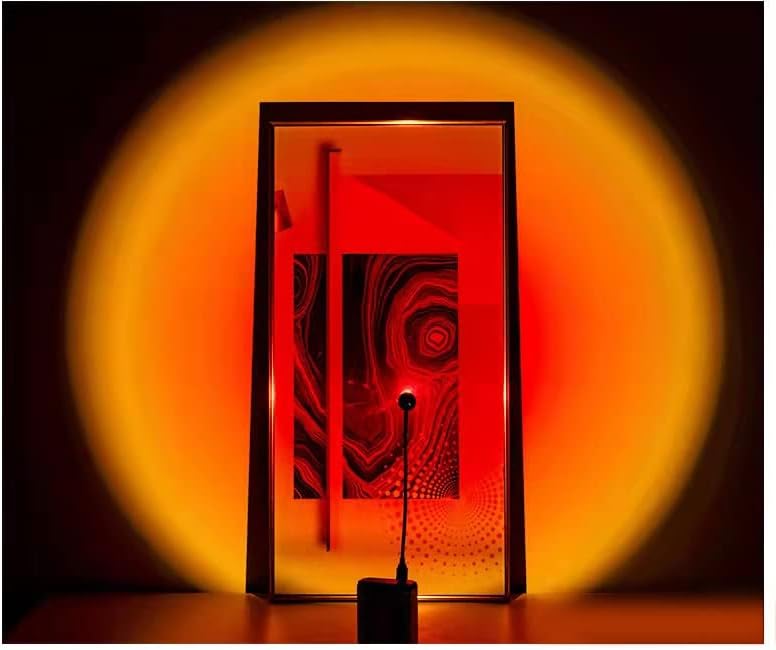 EIUY Sunset Lamp, Projector Sunset Light LED Projection Night Light 360 Degree Rotation Romantic Rainbow Light USB Charging for