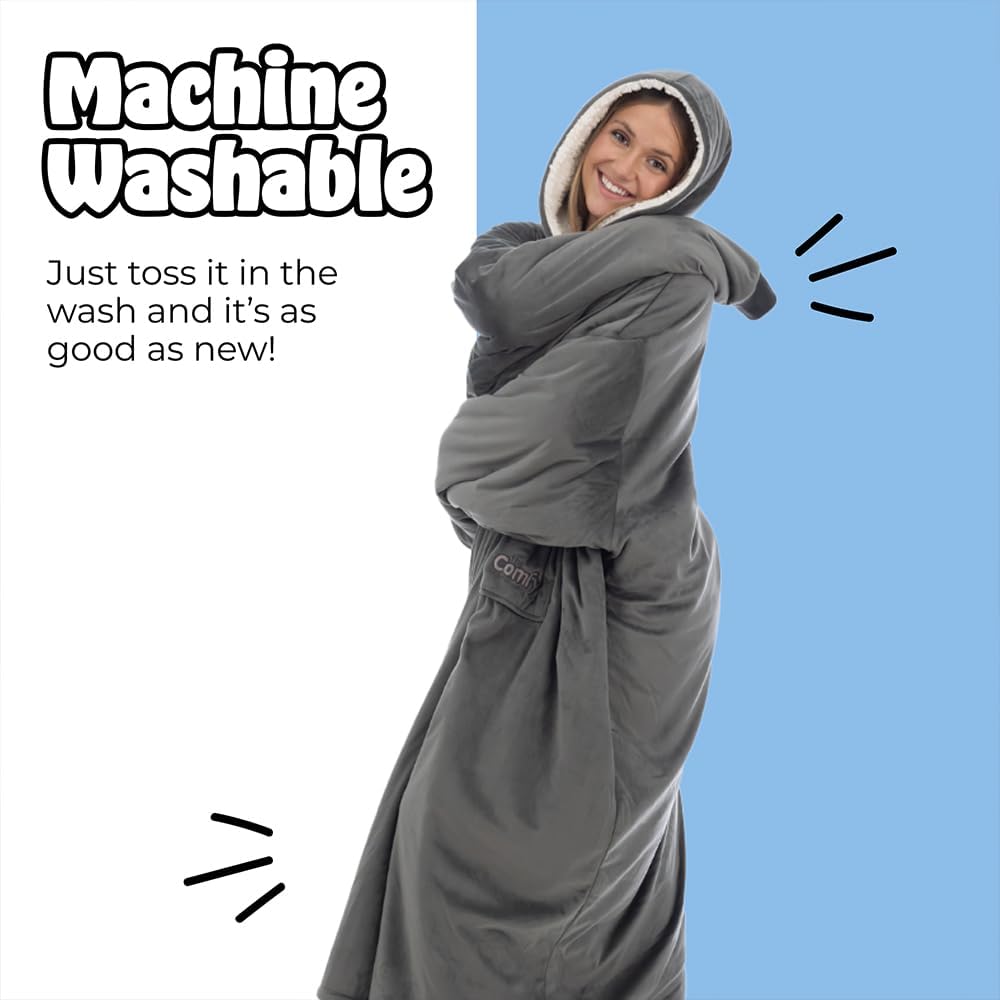 THE COMFY Original | From Shark Tank | Patented | Oversized Sherpa Wearable Blanket Hoodie| Gift for Women & Men | One Size