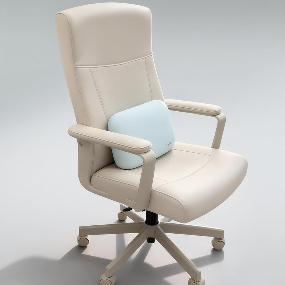 Carwales Emulsion Lumbar Support Pillow for Car Driving Seat Relax Soft Lower Back Support Home Office Chair Cushion Desk Accessories Waist Pain Relief Black