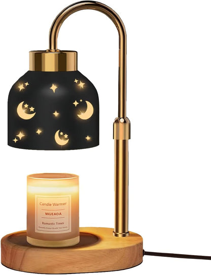 Candle Warmer Lamp with Timer and Dimmer, Height and Brightness Adjustable, Black Electric Wax Warmer for Women Mom, Best Birthday and House Warming Gift New Home Decor