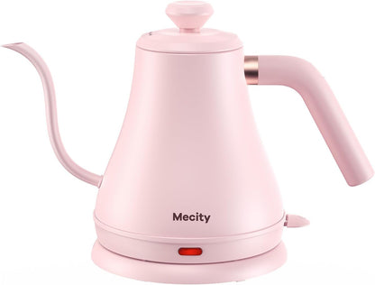 Mecity Electric Kettle Gooseneck Water Kettle Stainless Steel Tea Kettle Water Boiler Fast Heating, Auto Shut Off, 27 fl oz, 1000W, Stainless Steel