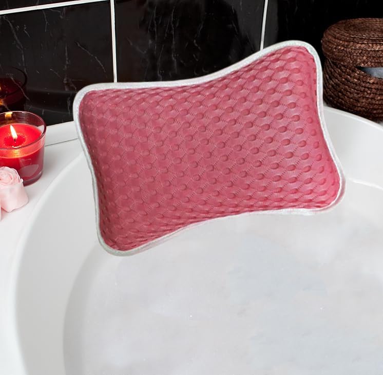 Bath Pillows for tub,Home Spa Pillows for Bathtub, Hot Tub,Head and Neck Support with 2 Strong Suction Cups,White