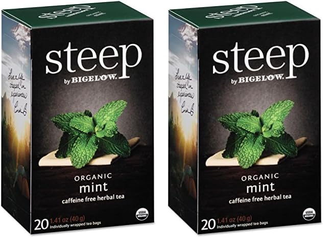 steep by Bigelow Organic Rooibos Hibiscus Herbal Tea, Caffeine Free, 20 Count (Pack of 6), 120 Total Tea Bags