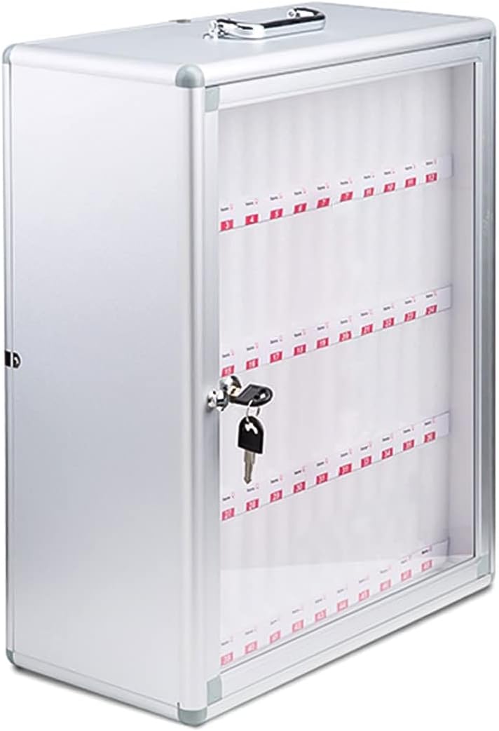 Wall-Mounted Aluminum Alloy Mobile Phone Charging Station & Storage Cabinet Numbered Lockable Cell Phone Storage Box Secure for Schools Offices Events,One Colour,60-One Colour-12