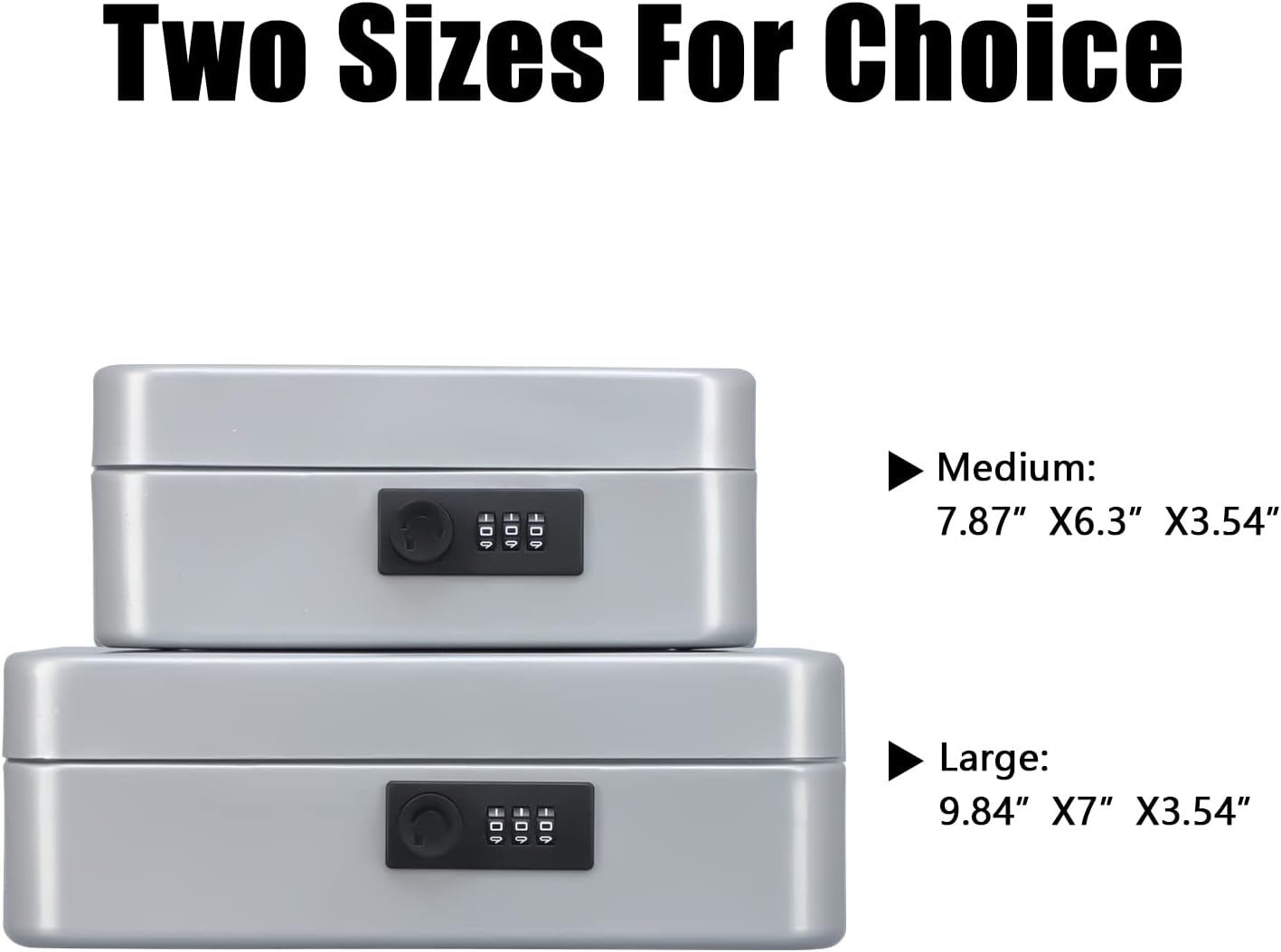 KYODOLED Small Cash Box with Combination Lock & Removable Money Tray, Black