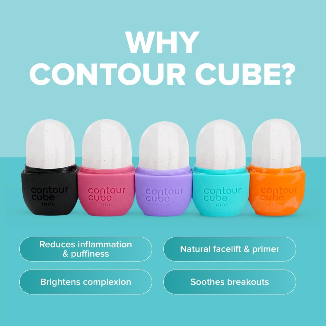Contour Cube Original - Ice Roller for Sculpting & De-Puffing - Face Ice Roller & Massager with BPA-Free Silicone - Ice Mold for Face - Skin Care Tools for Daily Skincare (180ml) - Marble
