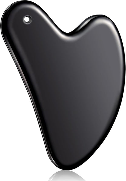 Nuanchu Stainless Steel Gua Sha Facial Tool, Metal Gua Sha for Lymphatic Drainage, Guasha Face Sculpting Double Chin Reduce with Pouch Self Care Gift(304 Stainless Steel,Silver)