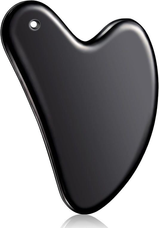 Nuanchu Stainless Steel Gua Sha Facial Tool, Metal Gua Sha for Lymphatic Drainage, Guasha Face Sculpting Double Chin Reduce with Pouch Self Care Gift(304 Stainless Steel,Silver)
