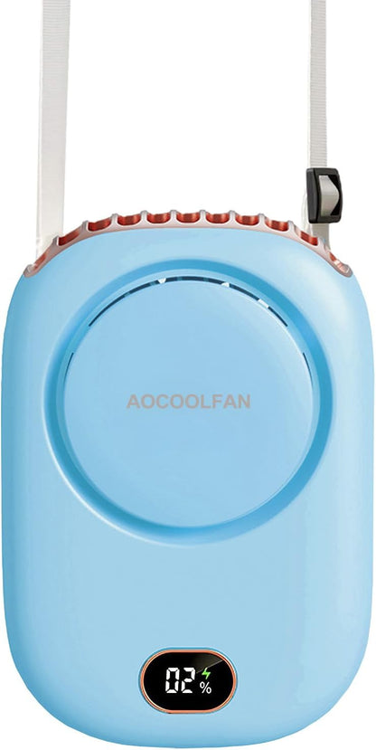 AOCOOLFAN Portable Neck Fan, Mini Small Personal Handheld Fan USB Rechargeable 3 Speed for Girls Boys Woman Eyelash Travel Home Office Outdoor (White)