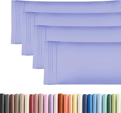 Standard Pillow Cases Set of 10 - Ultra Soft Hotel Quality Pillowcase Covers - Comfy, Cozy & Wrinkle Free - Shrink, Stain and Fade Resistant - Machine Washable Pillow Protectors - 10 Pcs Set - White - Colors B