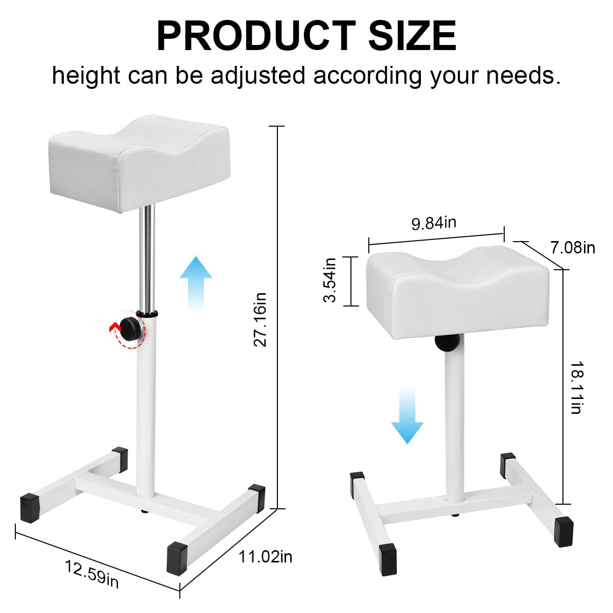 FLOLXNB Pedicure Manicure Footrest, Foot Massage Manicure Nail Beauty Stool Stand, Adjustable Height Footstool for Home Beauty Salon Spa Tattoo (Pink)