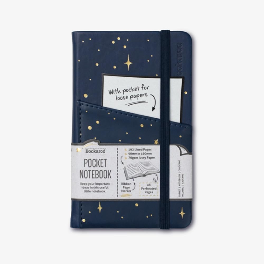 IF Compact Book Light - Moon & Stars, Dark Blue/Gold