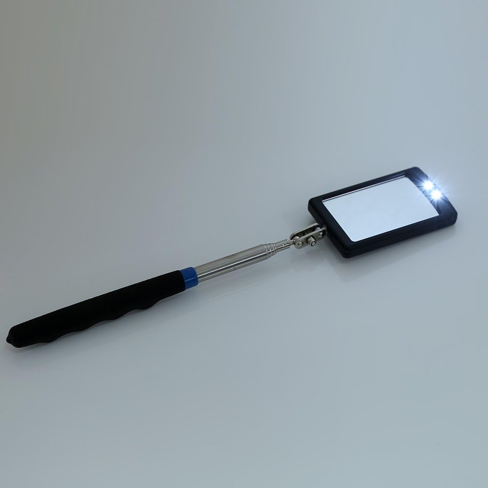 Vehicle Inspection Mirror, Telescoping Inspection Mirror, Flexible Car LED Lighted 360 Degree Swivel Extend Tool Inspectors Machinist for Vehicle Auto Mechanic