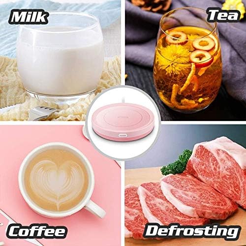 BESTINNKITS White Smart Coffee Auto On/Off Gravity-Induction Mug Office Desk Use, Candle Wax Cup Warmer Heating Plate (Up to 131F/55C)