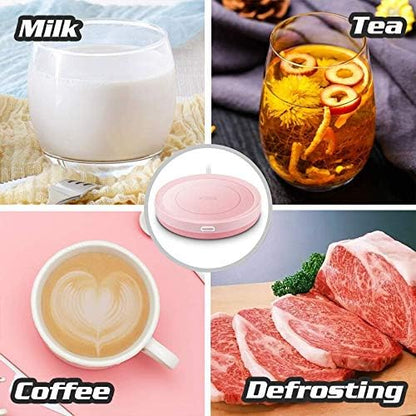 BESTINNKITS White Smart Coffee Auto On/Off Gravity-Induction Mug Office Desk Use, Candle Wax Cup Warmer Heating Plate (Up to 131F/55C)