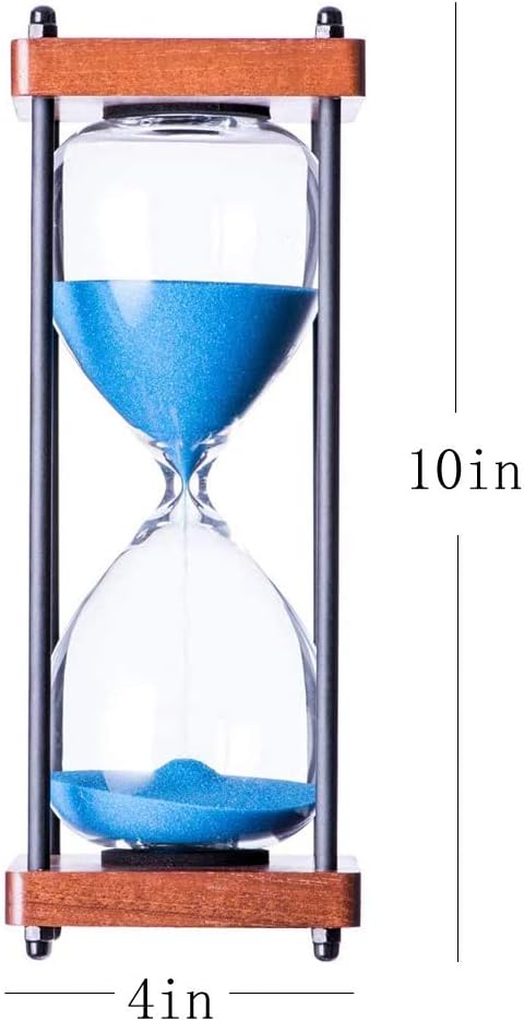 Large Hourglass Timer 60 Minute, Decorative Wooden Sandglass, Black