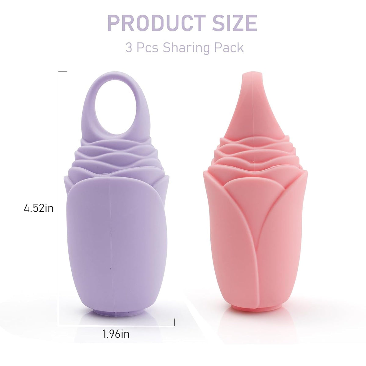 3 Pack Ice Roller for Face, Facial Ice Roller Silicone Mold Reusable for Face Women and Eye Neck Cold Skin Care Tools Freezer De Puff Eye Bags Reduce Migraine Pain Pink 1 + Purple 2