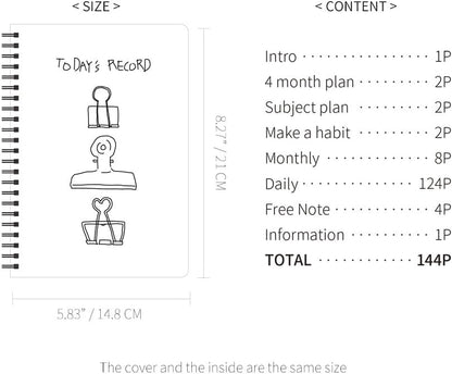 Monolike Basic B5 Monthly + Weekly Planner pad, A SET - Academic Planner, Weekly & Monthly Planner, To-do list, Note pad, Scheduler