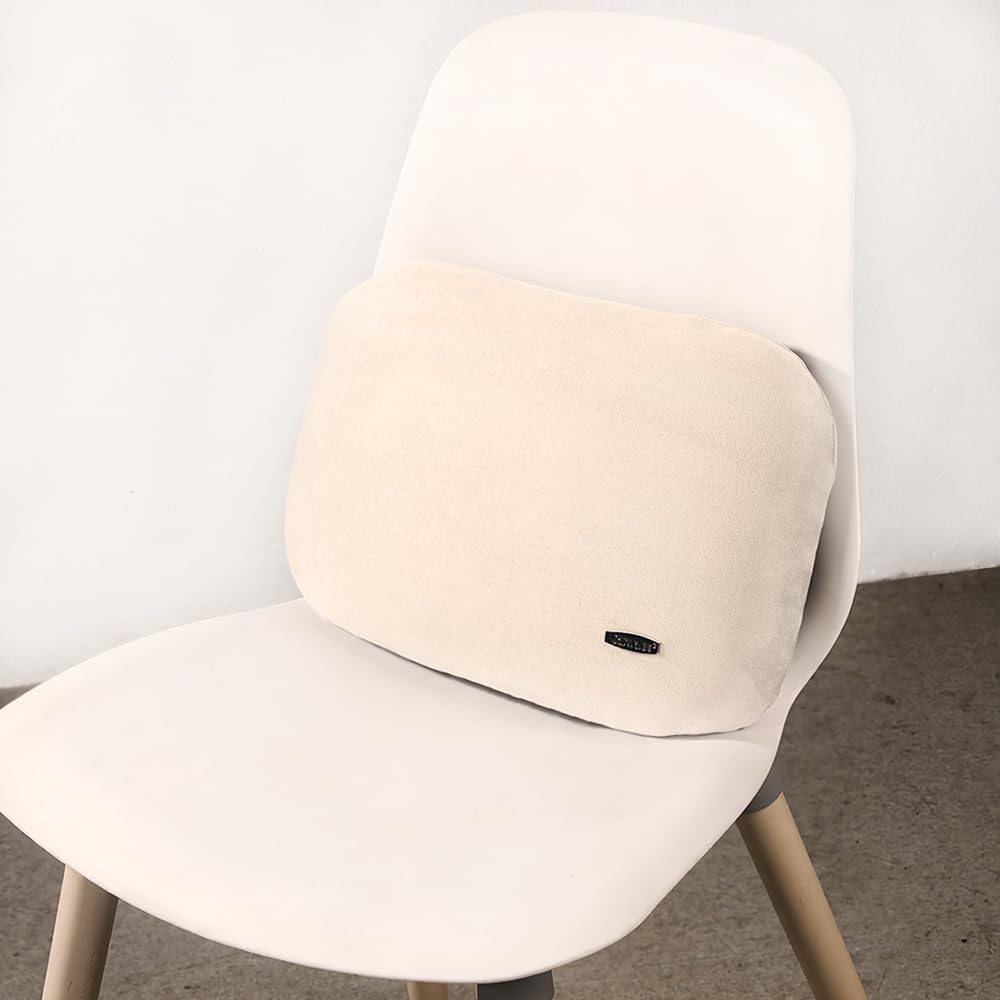 Carwales Emulsion Lumbar Support Pillow for Car Driving Seat Relax Soft Lower Back Support Home Office Chair Cushion Desk Accessories Waist Pain Relief Black