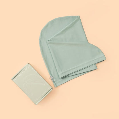 2 Pack T-Shirt Hair Plopping Towel for All Textures - Cotton Blend Water Absorption Turban with Secure Button - Moisture Gentle Styling and Setting Wrap - Sage & Pink