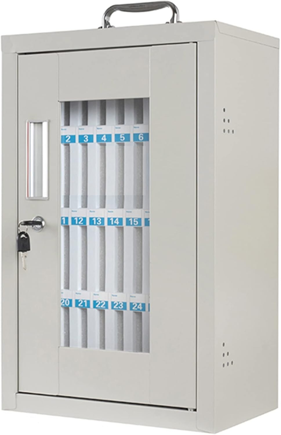 Cell Phone Charging Stations Steel Mobile Phone Safe Box Wall-Mounted Mobile Phone Storage Cabinet Mobile Phone Case Enterprises,ies, Schools (Silver 12)
