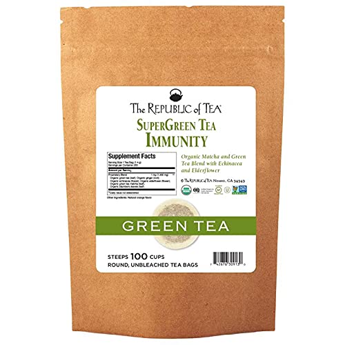 The Republic of Tea – Organic Immunity SuperGreen Green Tea, Refill Pack of 100 Tea Bags,Gluten Free