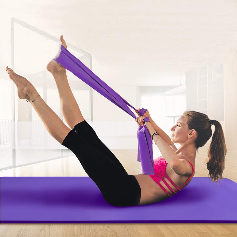 Resistance Bands for Home Workout,Long Exercise Band for Physical Therapy | Non-Latex 59inch Elastic Fitness Bands for Yoga,Pilates,Gym,Travel, Home Exercise Equipment for Women,Men,Pregnant,Seniors