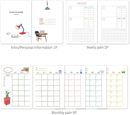 Monolike Basic B5 Monthly + Weekly Planner pad, A SET - Academic Planner, Weekly & Monthly Planner, To-do list, Note pad, Scheduler