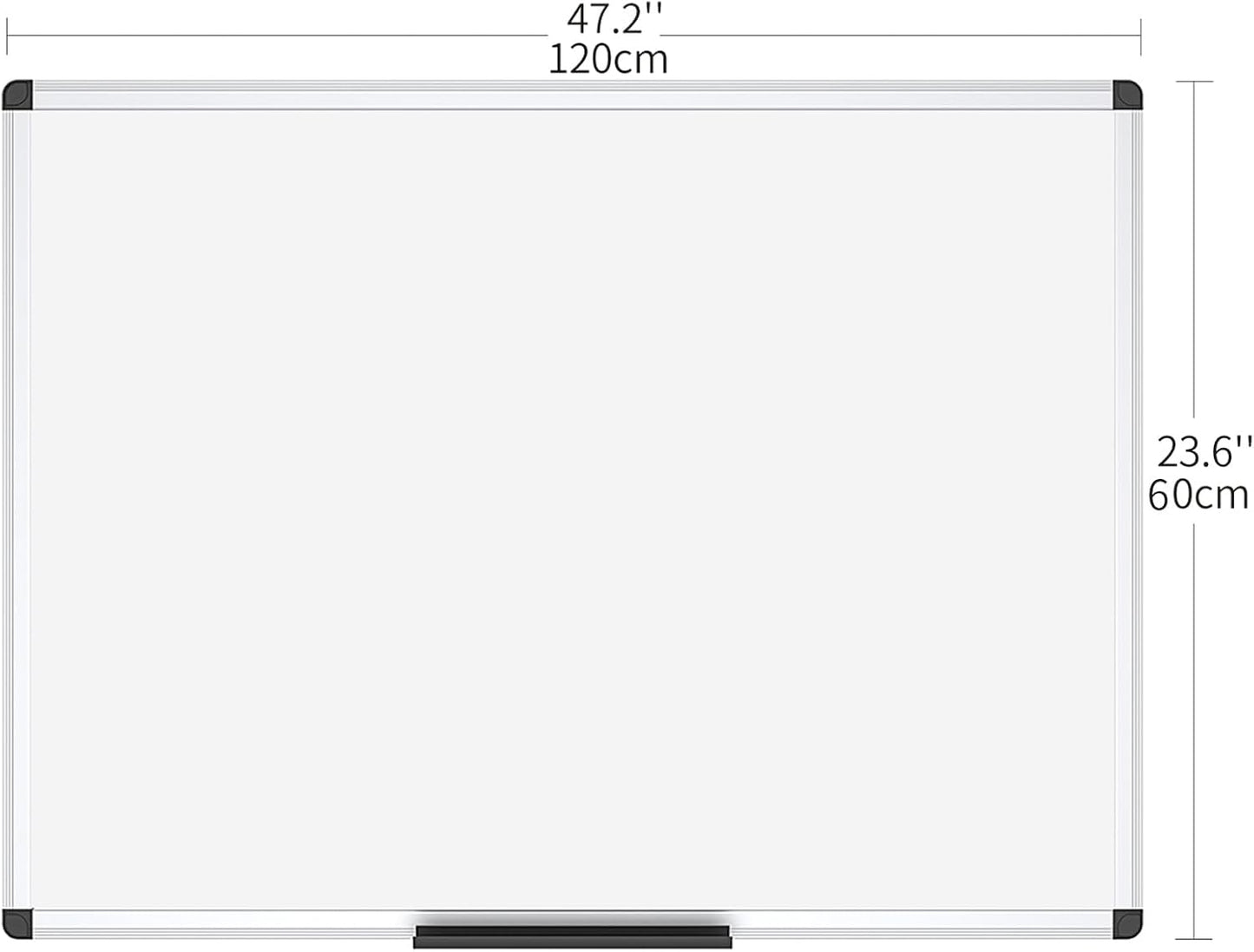 VIZ-PRO Magnetic Dry Erase Board, 36 X 24 Inches, Silver Aluminium Frame