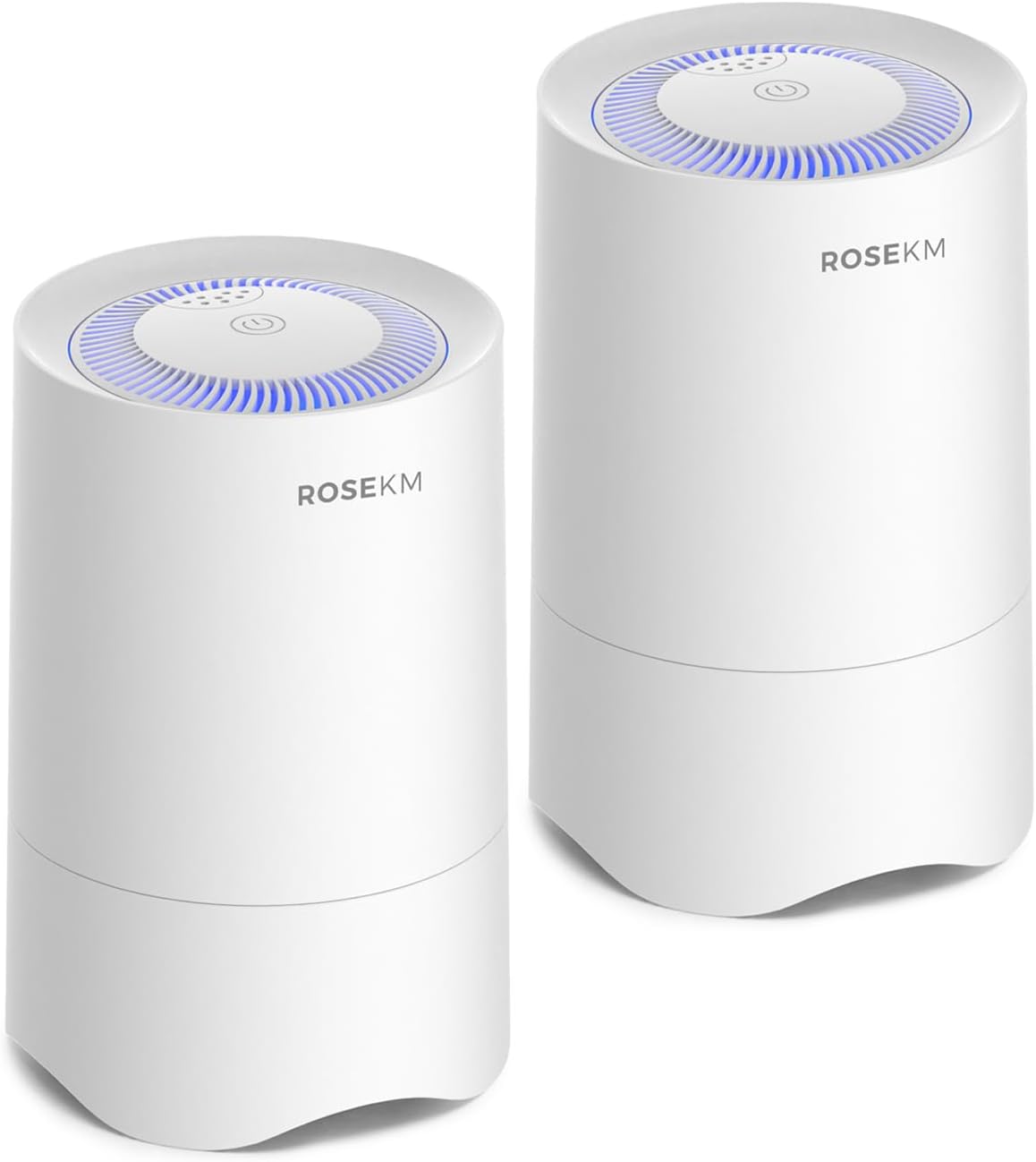 Rosekm Small Air Purifier for Home Bedroom, Personal Desk Mini Air Purifier, Room Hepa Air Purifier Fresheners Cleaner for Dorm, Pets, Smoke, Desktop, Office (White)