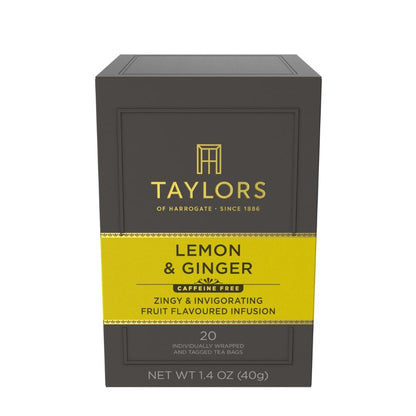 Taylors of Harrogate Lemon & Ginger Herbal Tea Bags, 20ct (Pack of 1)