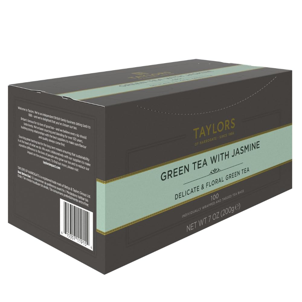 Taylors of Harrogate Green Tea with Jasmine, 100ct (Pack of 1)