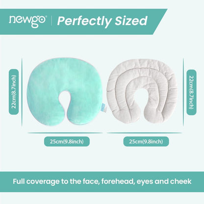 NEWGO Face Heating Pad Sinus Relief Mask, Moist Heat Face Mask Microwavable, Warm Compress for Sinus Pressure Relief, Migraine, Tension Headache Relief - Purple