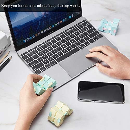 Skylety Cube Anxiety Relief Toy Hand Held Magic Sensory Stress Cube Toy for Adults Relieve Stress Christmas Party Favors(4 Pcs,Starry)