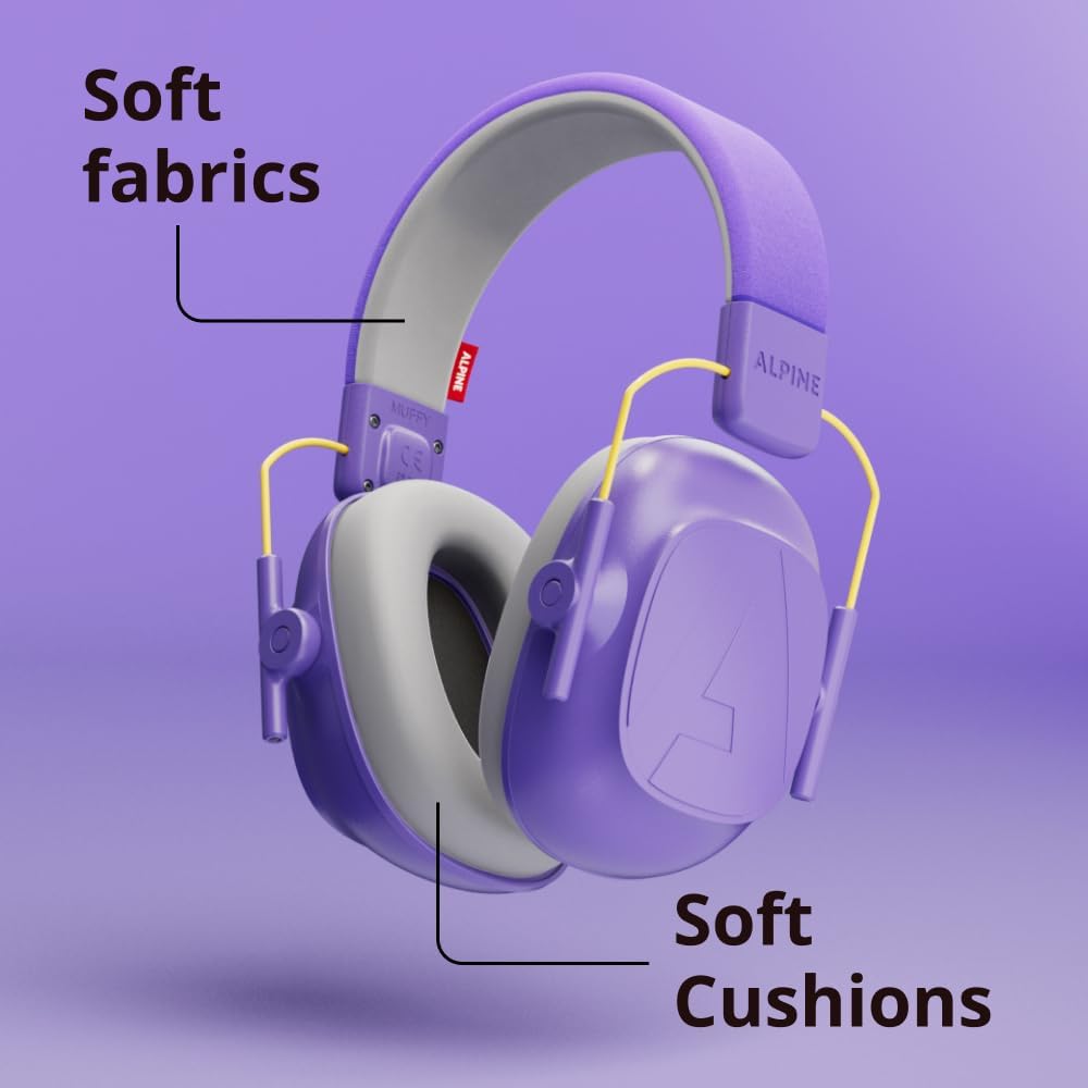 Alpine Muffy Kids - Hearing Protection - CE & ANSI Certified - Adjustable for Ages 3-16 years - Noise Cancelling Headphones - 25dB Sound Reduction Ideal for Protection and Concentration Aid – Black