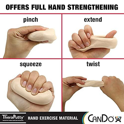 CanDo Theraputty Plus Hand Exercise Putty for Rehabilitation, Exercises, Hand Therapy, Hand Strengthening, Stress Relief - Yellow 4 oz X-Soft